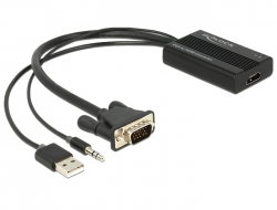 DELOCK VGA Adapter D-Sub15 +Audio -> HDMI A St/Bu - 62597