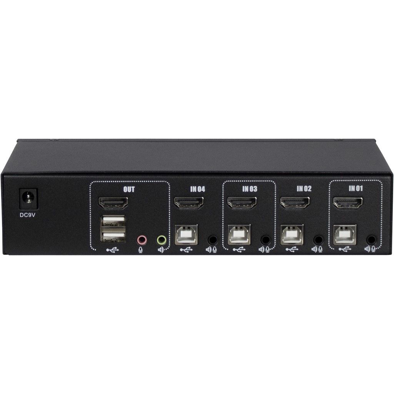 Inter-Tech KVM Switch AS-41HA HDMI, 4 Port, Metall