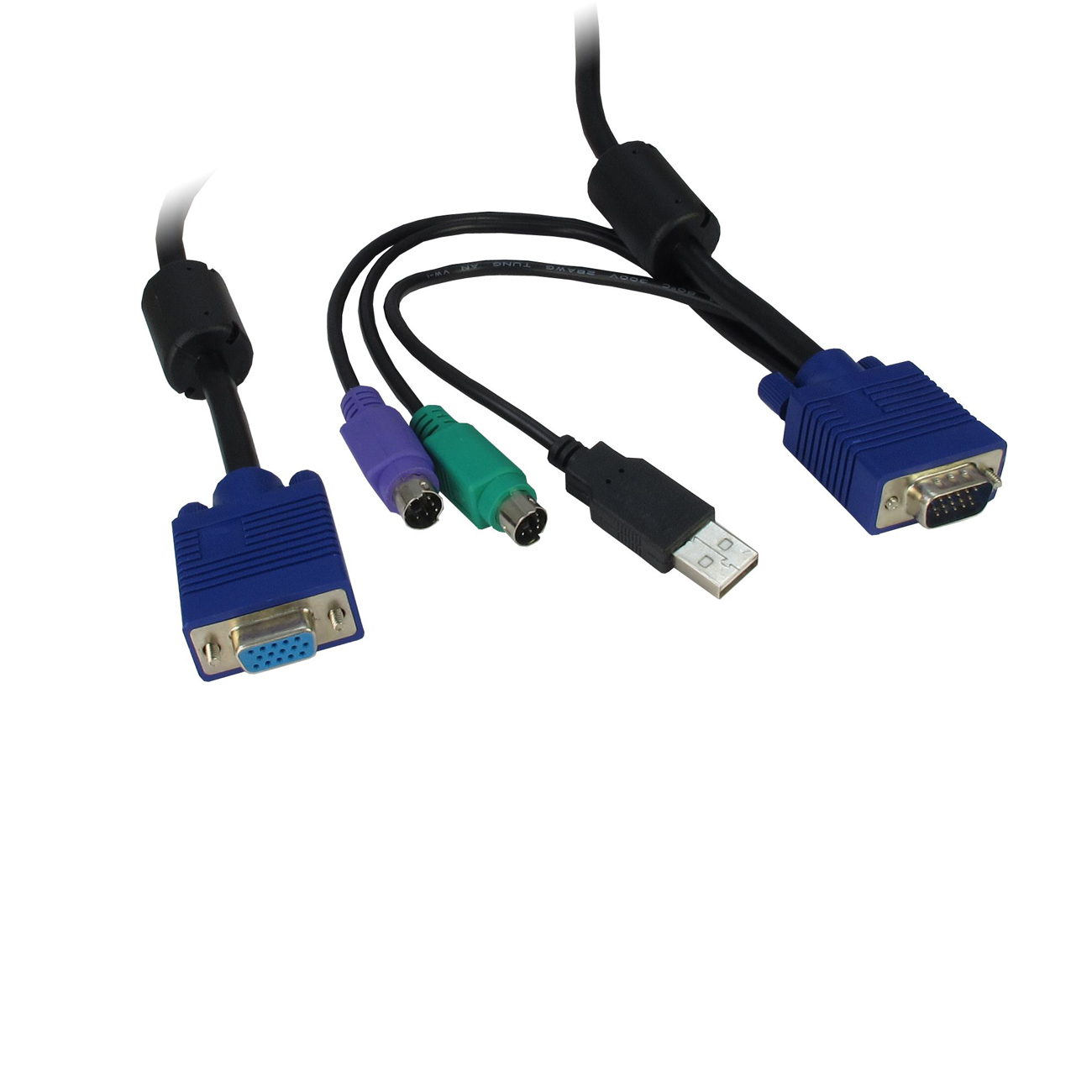 Inter-Tech IPC 19 KVM-Kabel VGA/PS2/USB, 3 m Länge