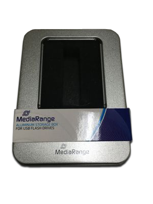 MediaRange Aluminium-Box Aufbewahrung von USB Sticks silber