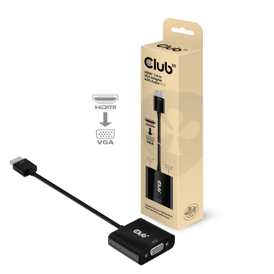 Club3D Adapter HDMI 1.4 > VGA (mit Audio) St/Bu retail - CAC-1302