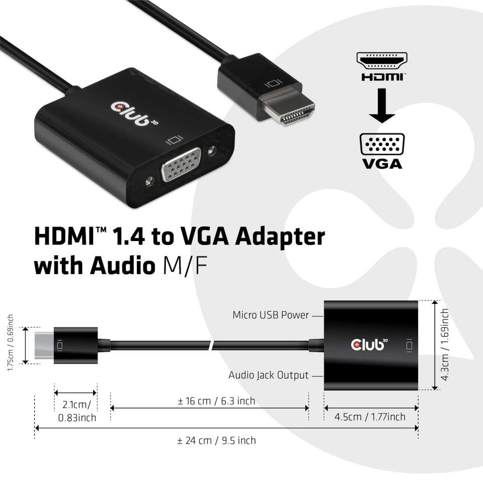 Club 3D CAC-1302, HDMI-Adapter, Club3D Adapter HDMI 1.4 CAC-1302 (BILD2)