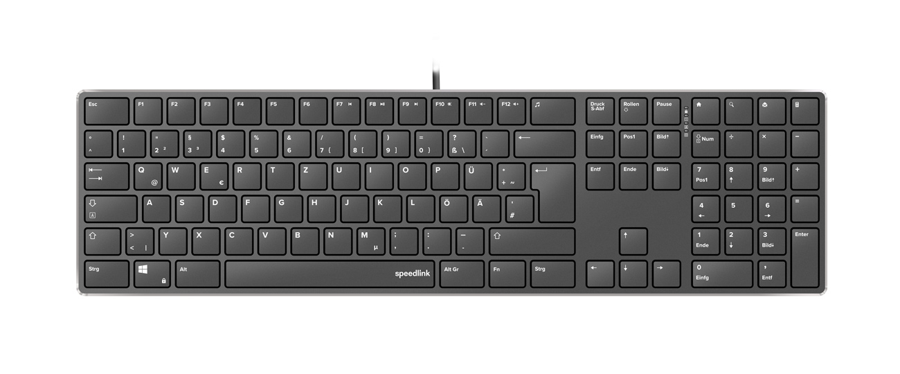 Speedlink Tastatur RIVA Slim Metal Scissor, schwarz retail - SL-640010-BK