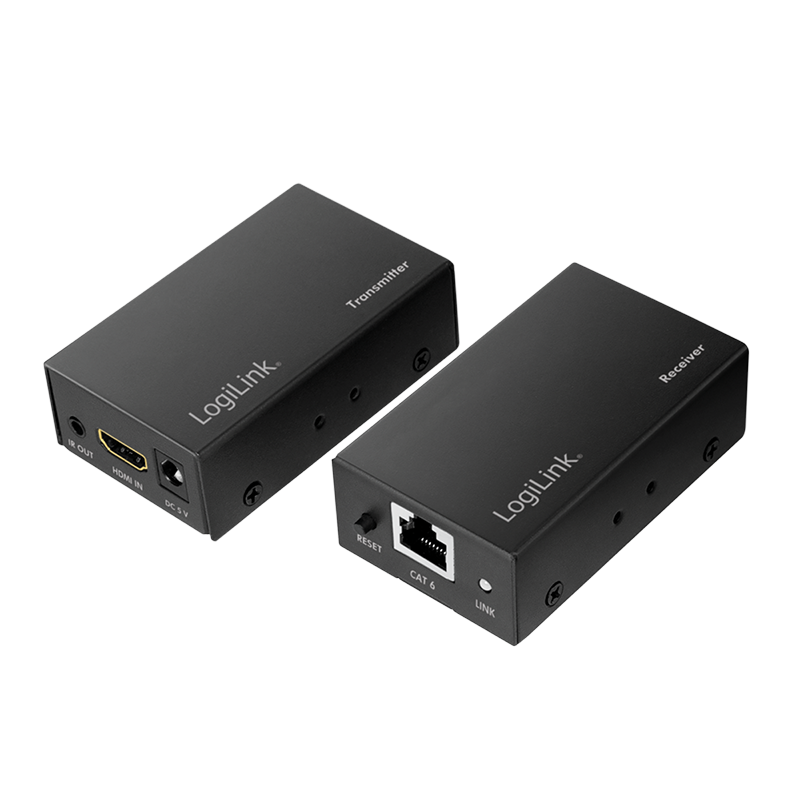 LogiLink HDMI-Extender-Set über LAN, 60m, 1080p/60Hz,POC,IR - HD0023