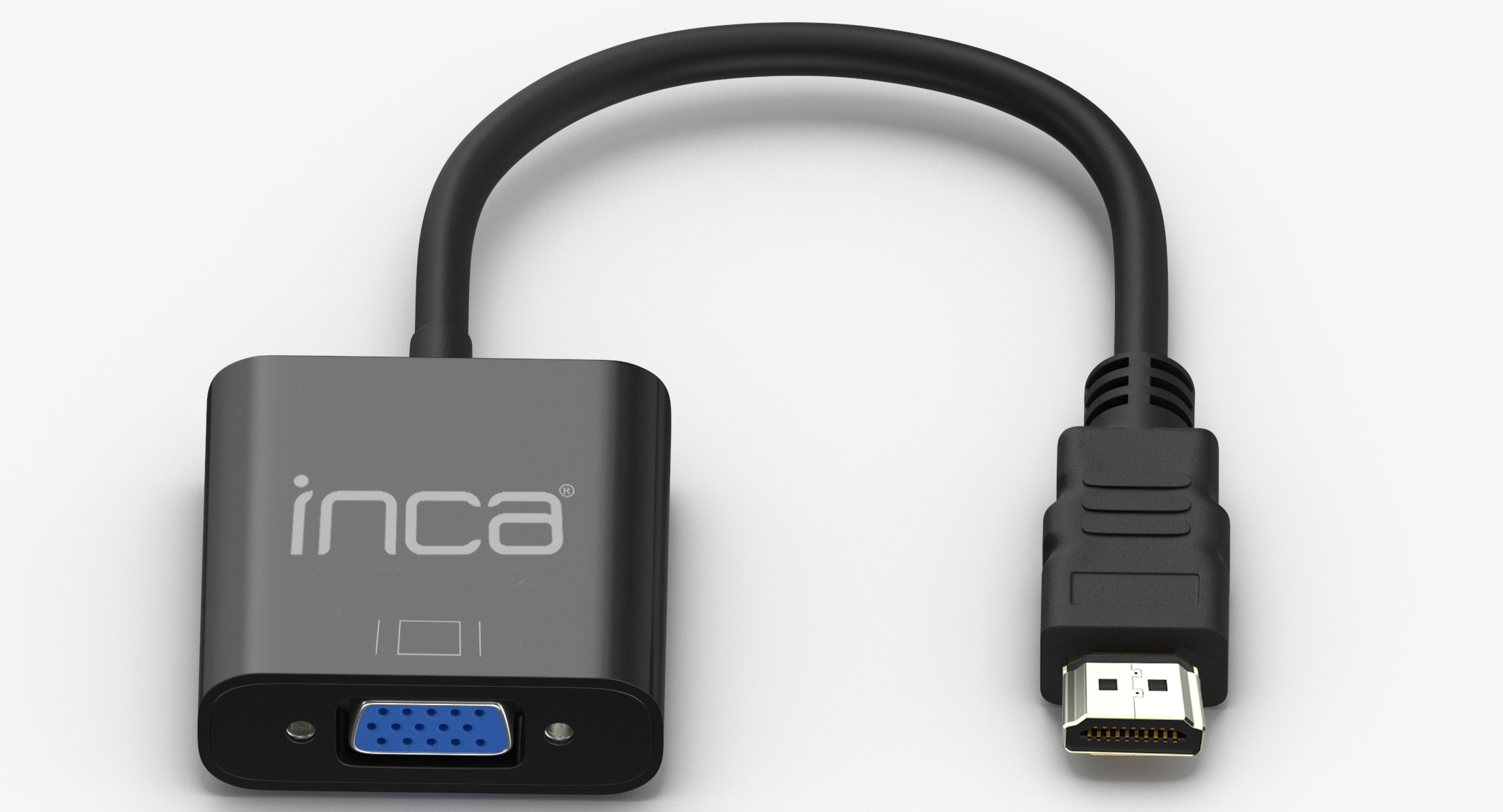 INCA Adapter IHTV-7TS HDMI > VGA St. + USB Audio, 1080P, SW retail - IHTVJ-7TS